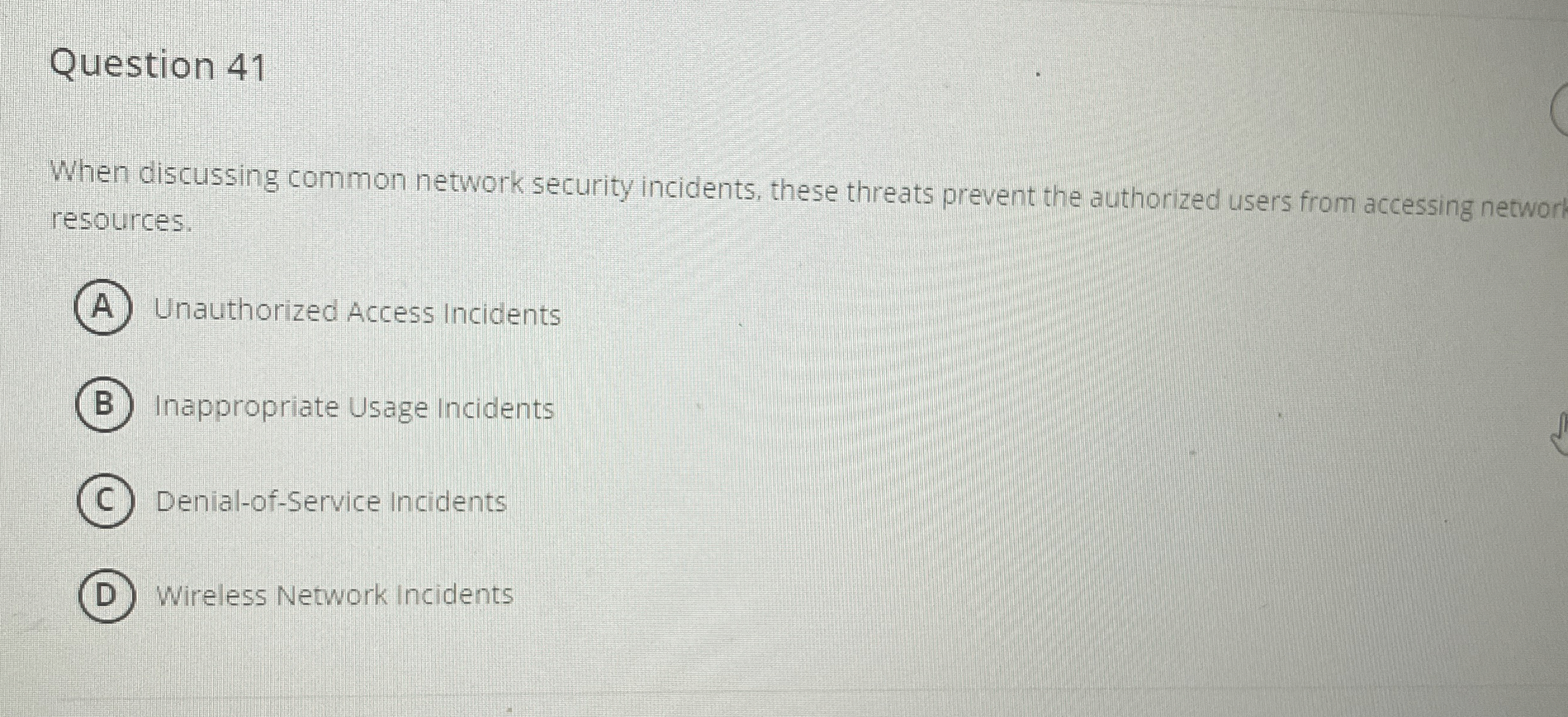 Question 4 1 When discussing common network