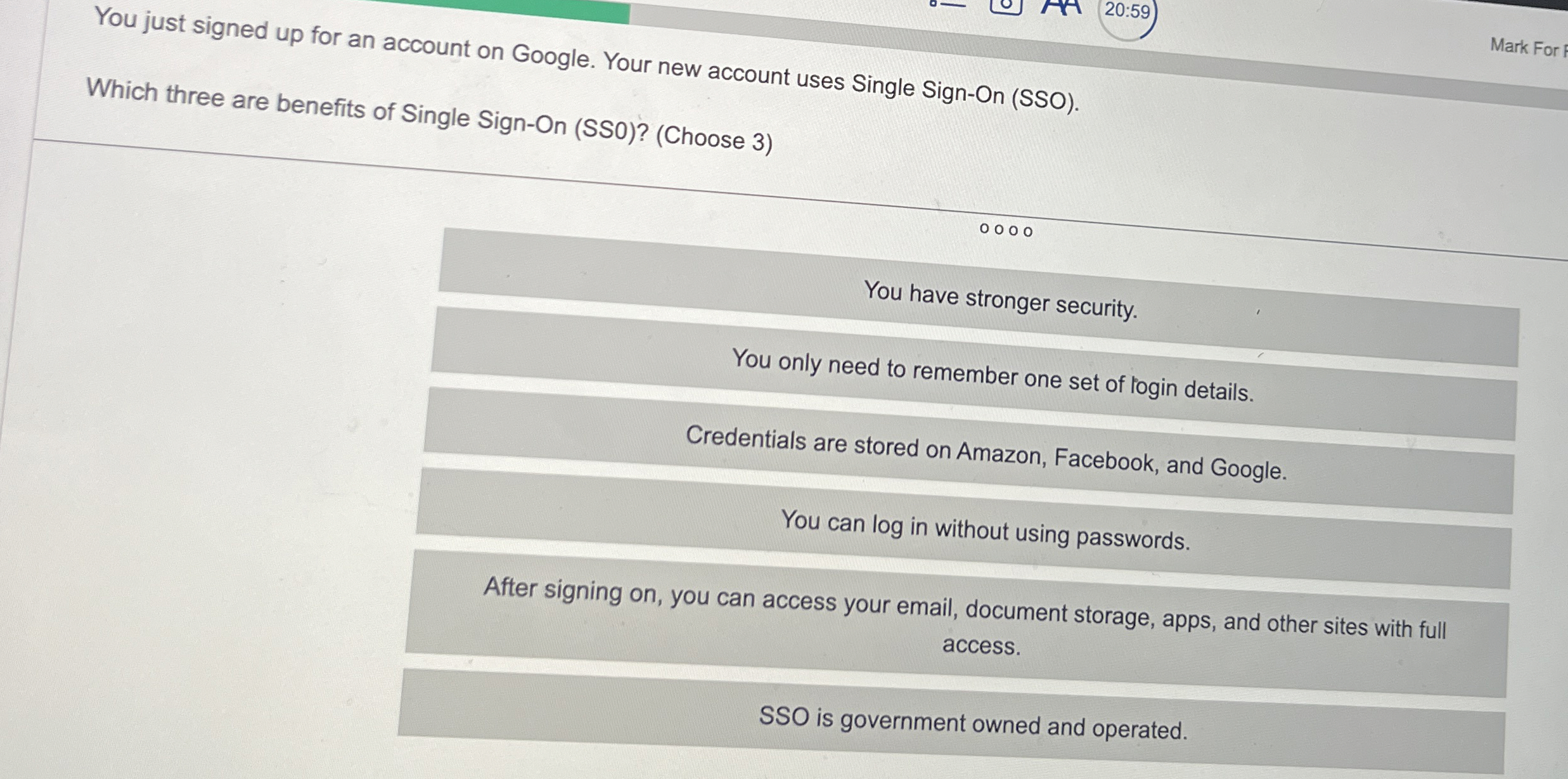 You just signed up for an account on Google. Your