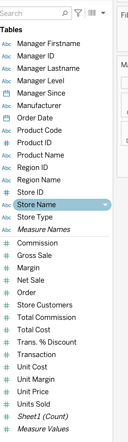 Tables Abc Manager Firstname Abc Manager ID Abc