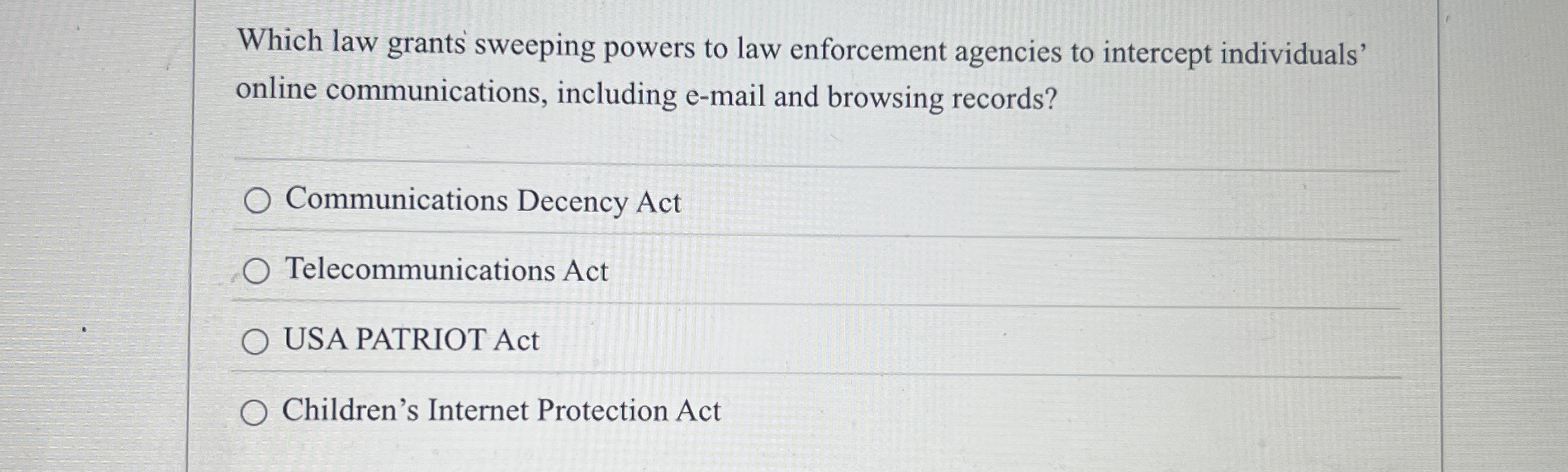 Which law grants sweeping powers to law