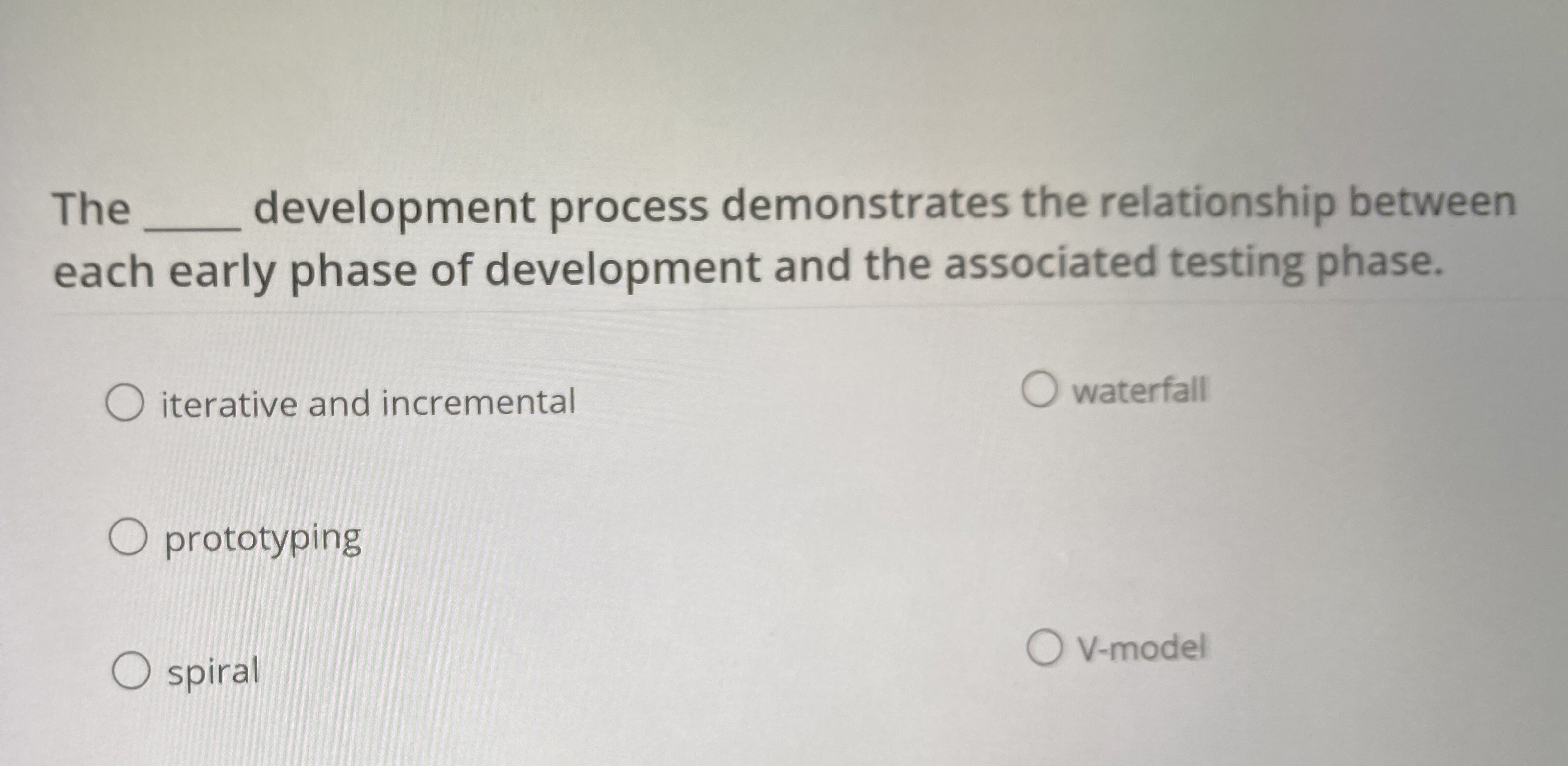 The q , development process demonstrates the