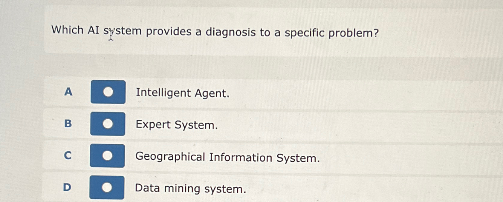 Which AI sy'stem provides a diagnosis to a