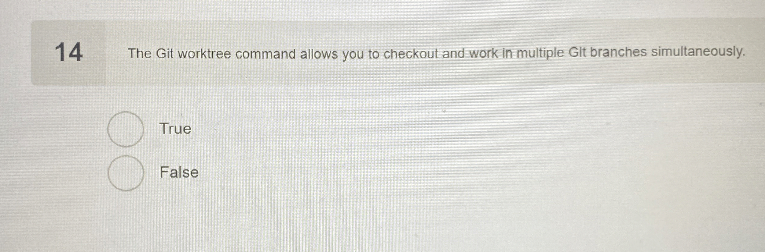 1 4 The Git worktree command allows you to