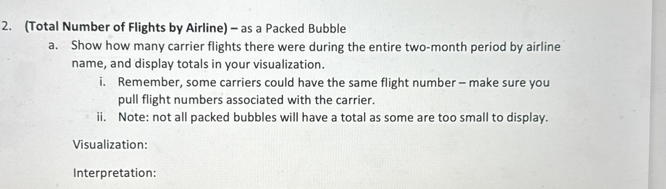 ( Total Number of Flights by Airline ) - as a