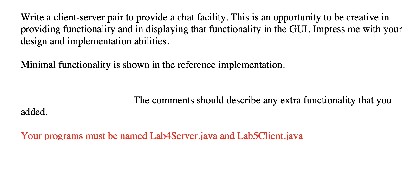 Write in Java please Write a client - server pair