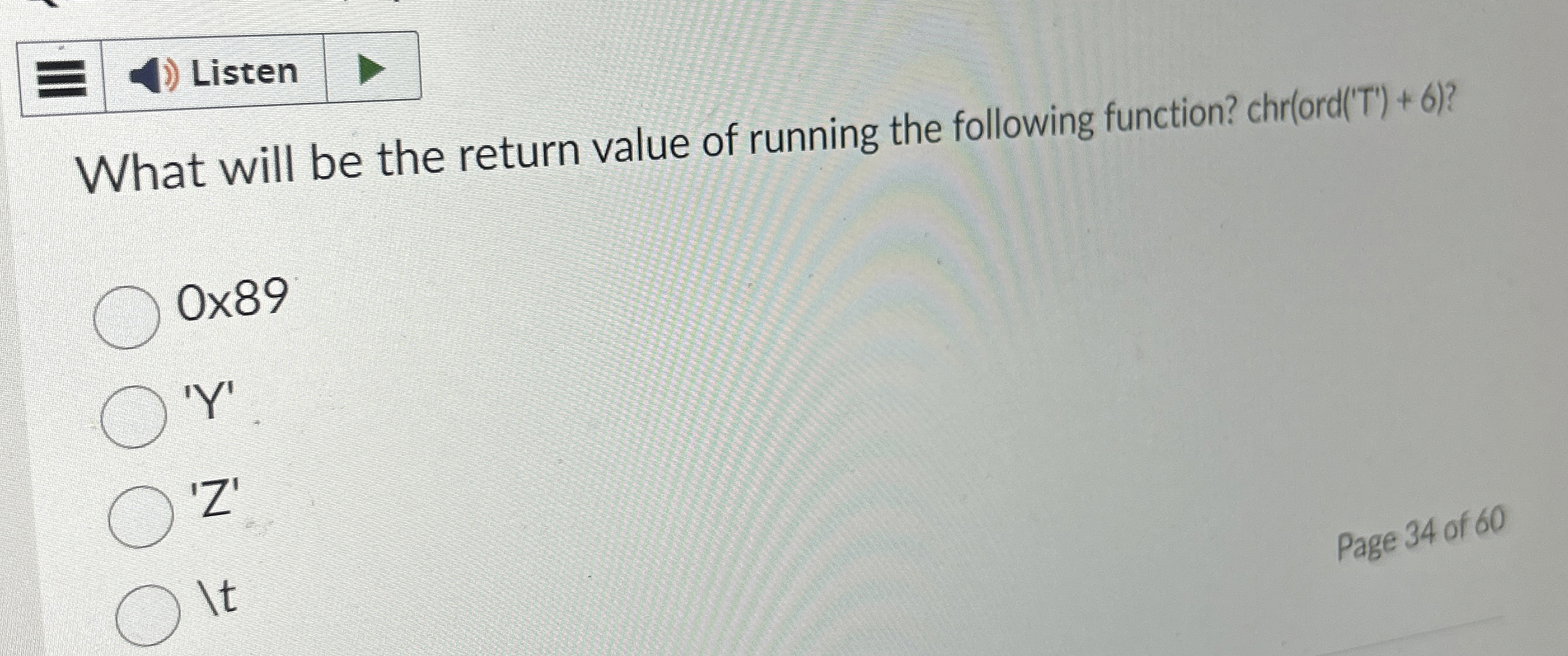Listen What will be the return value of running