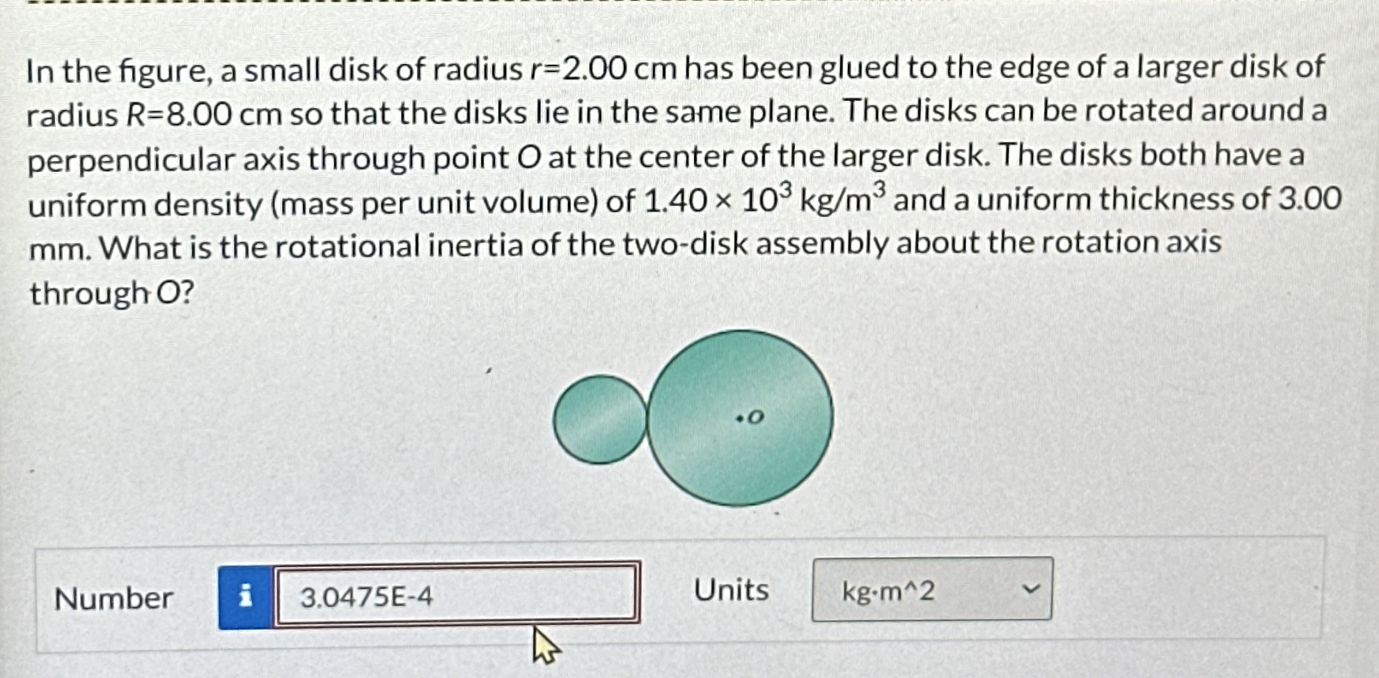 In the figure, a small disk of radius r = 2 . 0 0