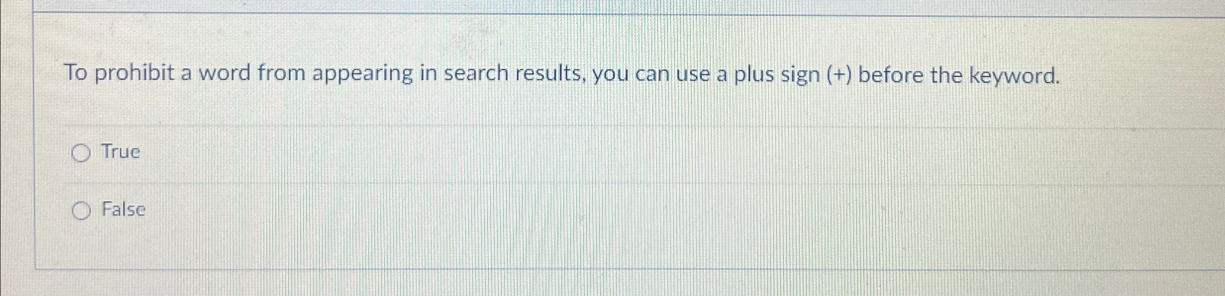 To prohibit a word from appearing in search