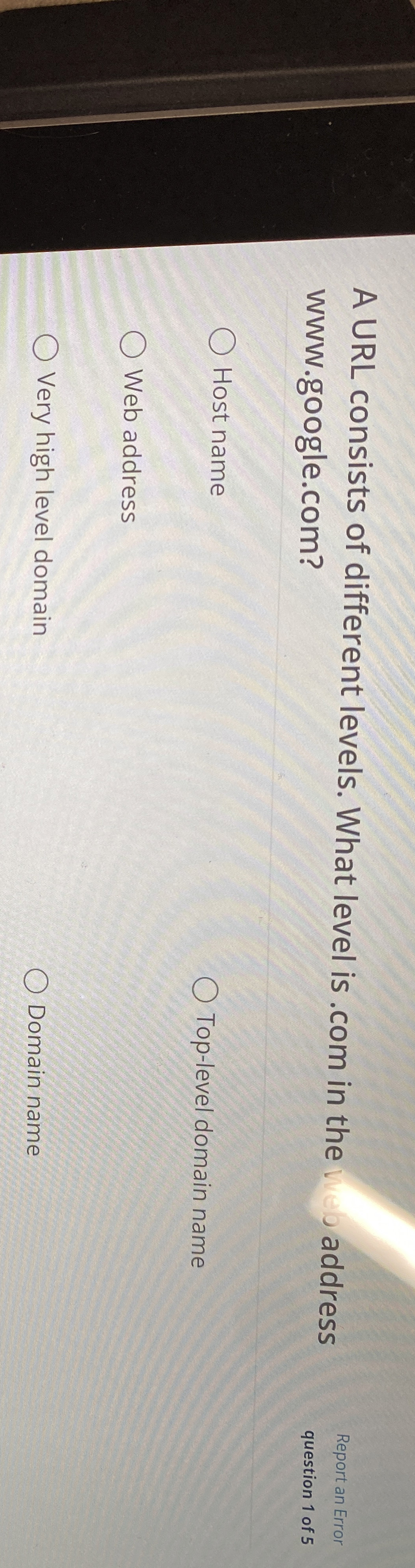 A URL consists of different levels. What level is