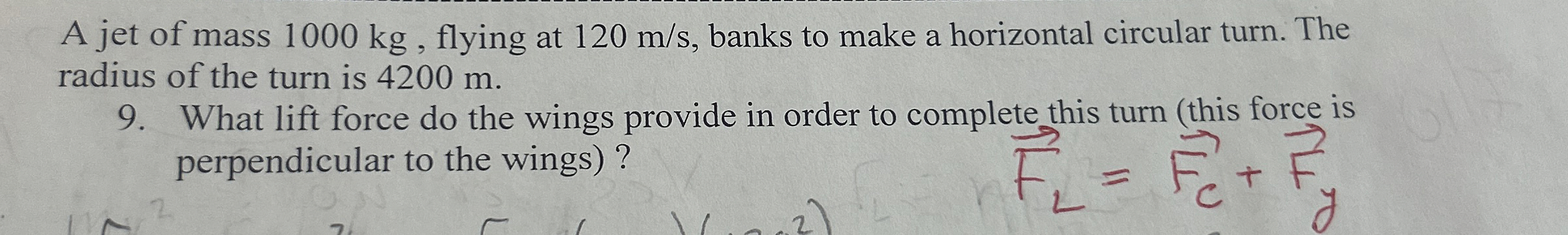 A jet of mass 1 0 0 0 kg , flying at 1 2 0 m s ,