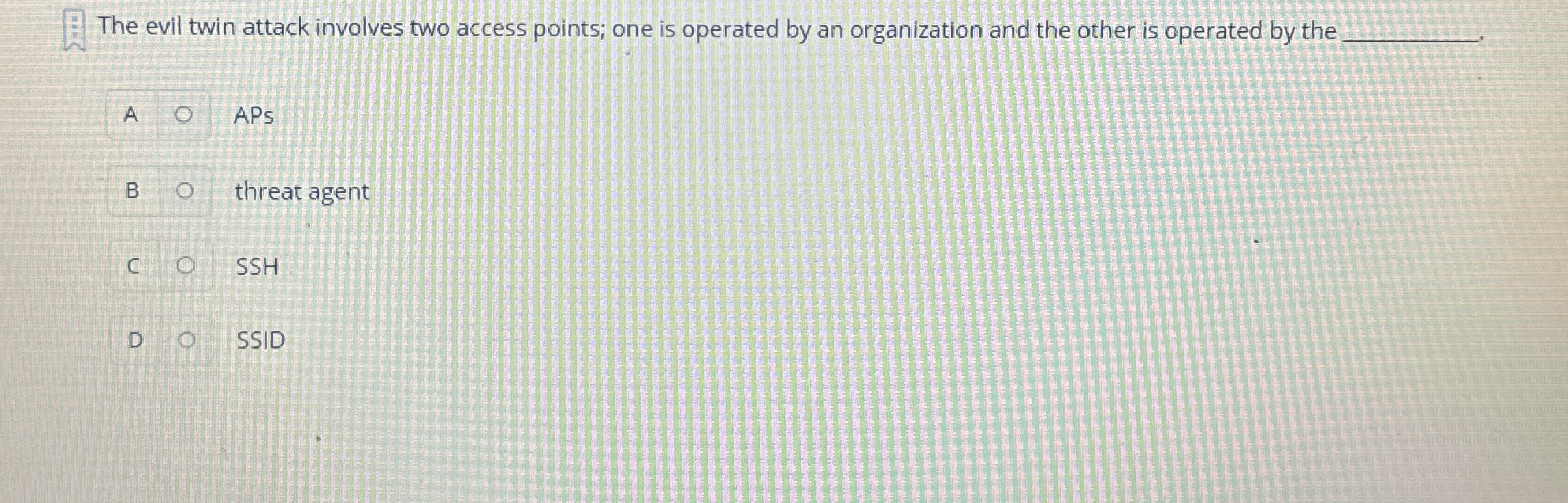 The evil twin attack involves two access points;