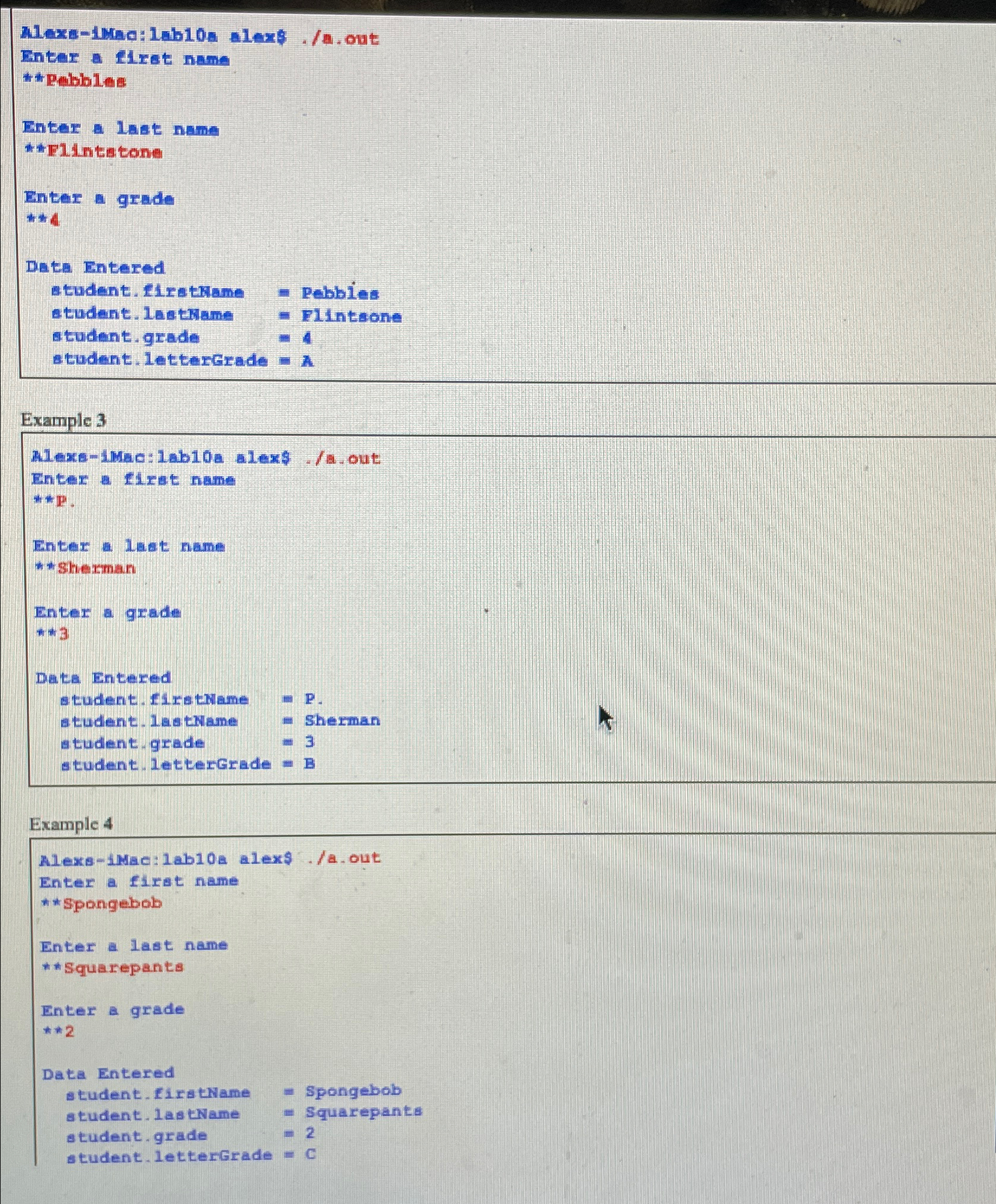 In this lab you will practice using basic input /