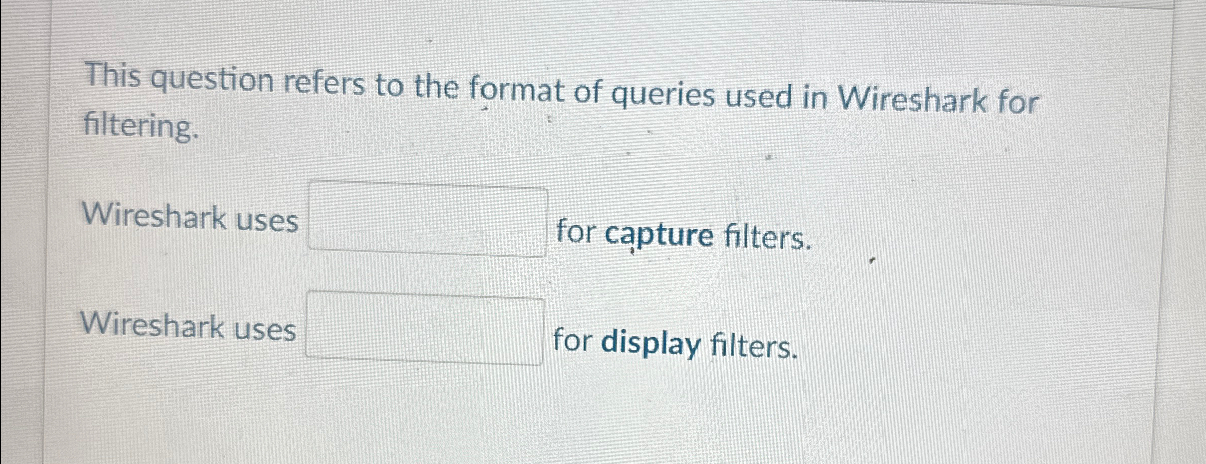 This question refers to the format of queries