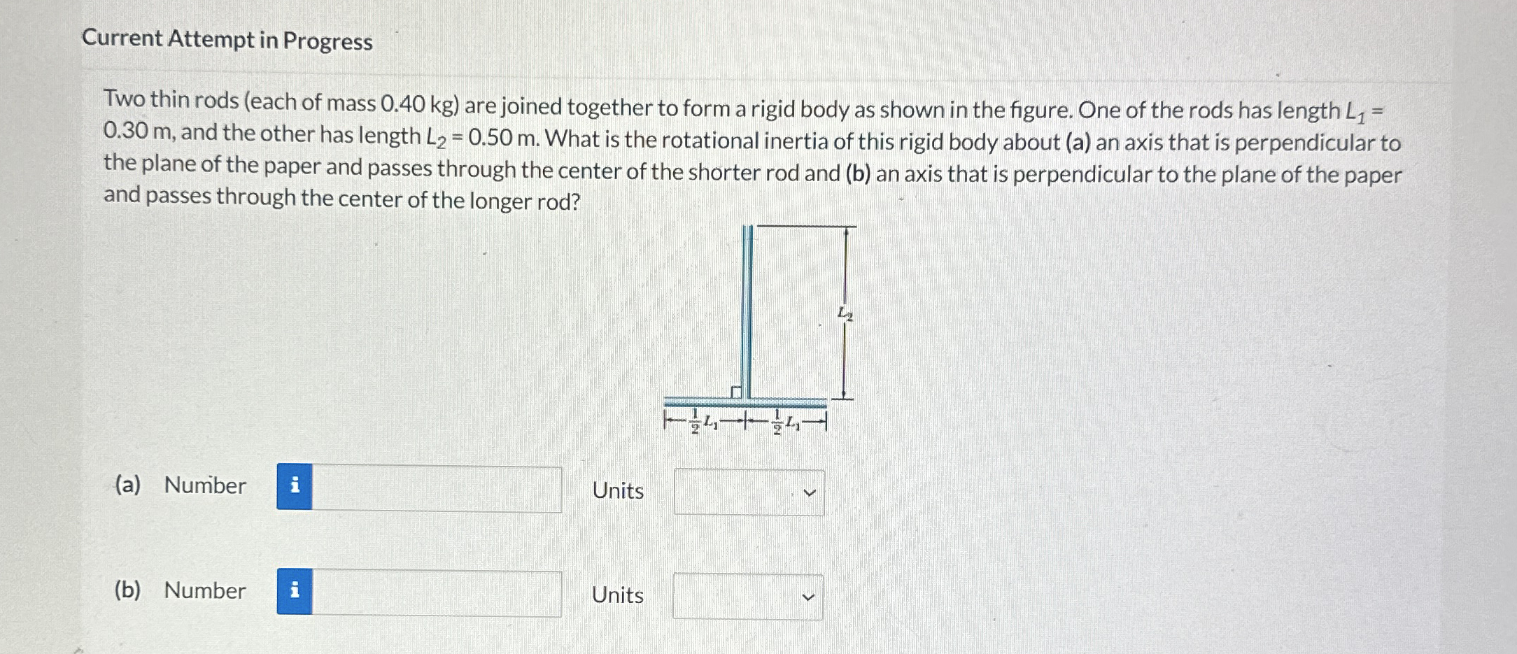Current Attempt in Progress Two thin rods ( each