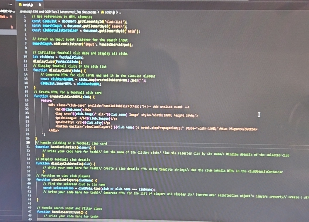 artdavaseript EsS 6 and OoP Pat 2 Assessment,For