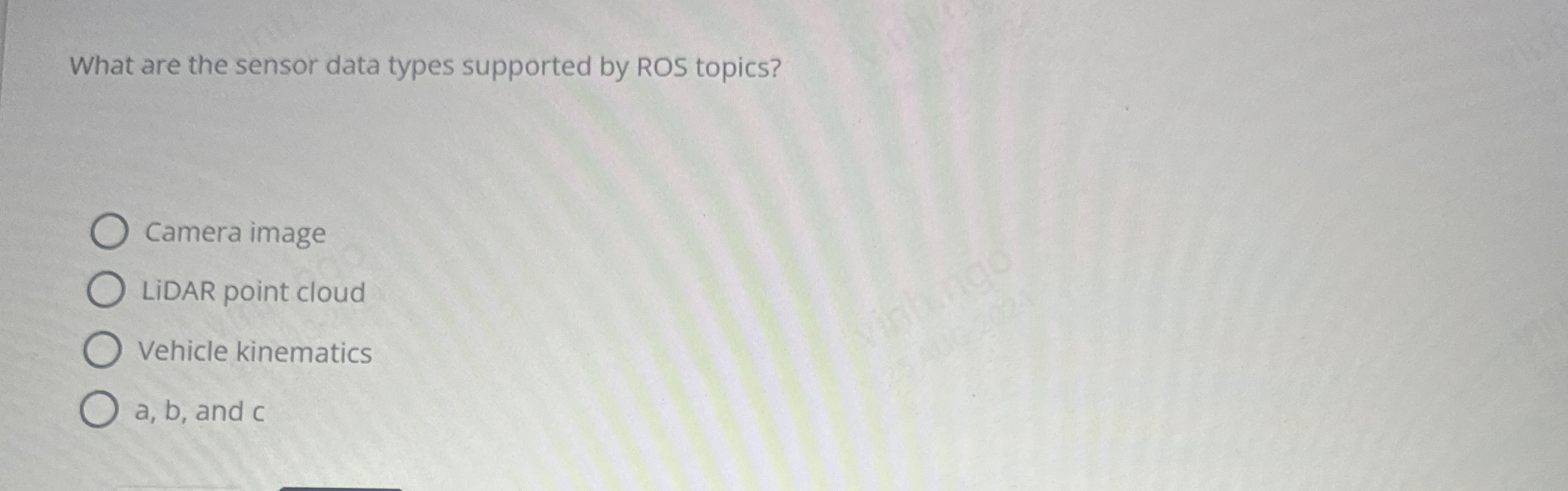 What are the sensor data types supported by ROS