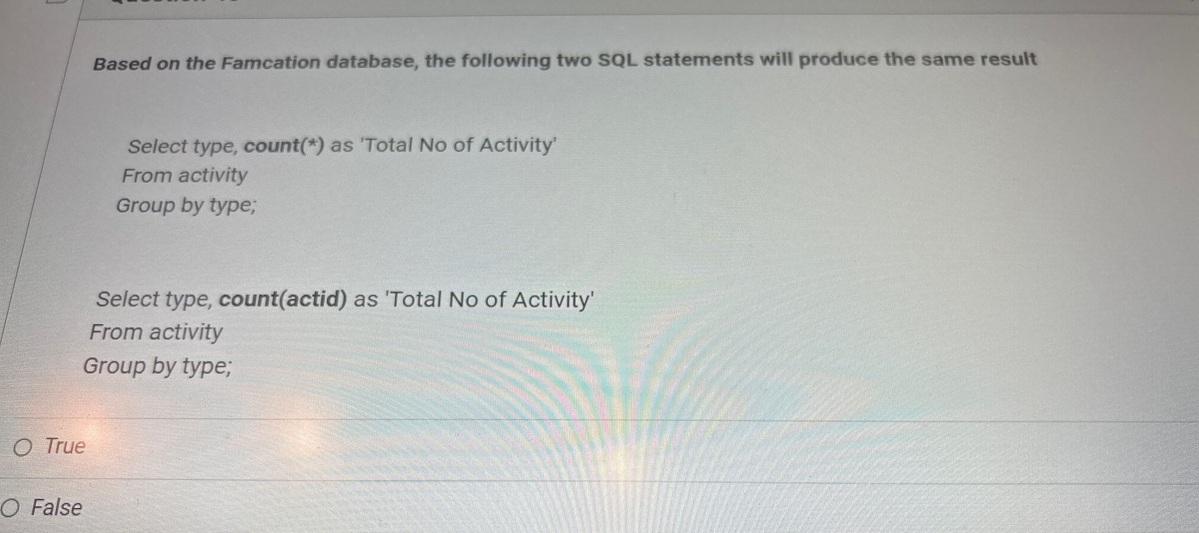 Based on the Famcation database, the following