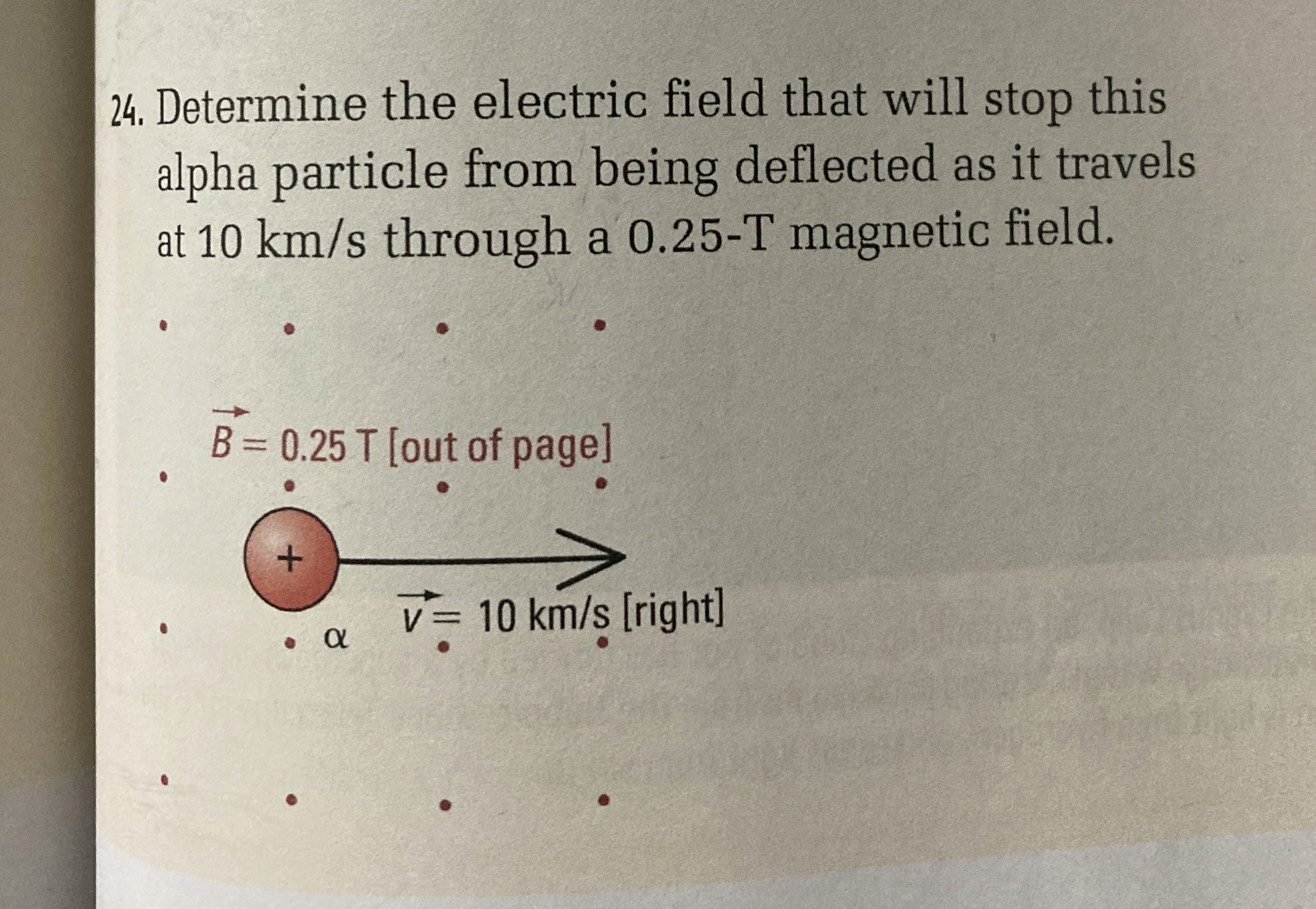 Determine the electric field that will stop this