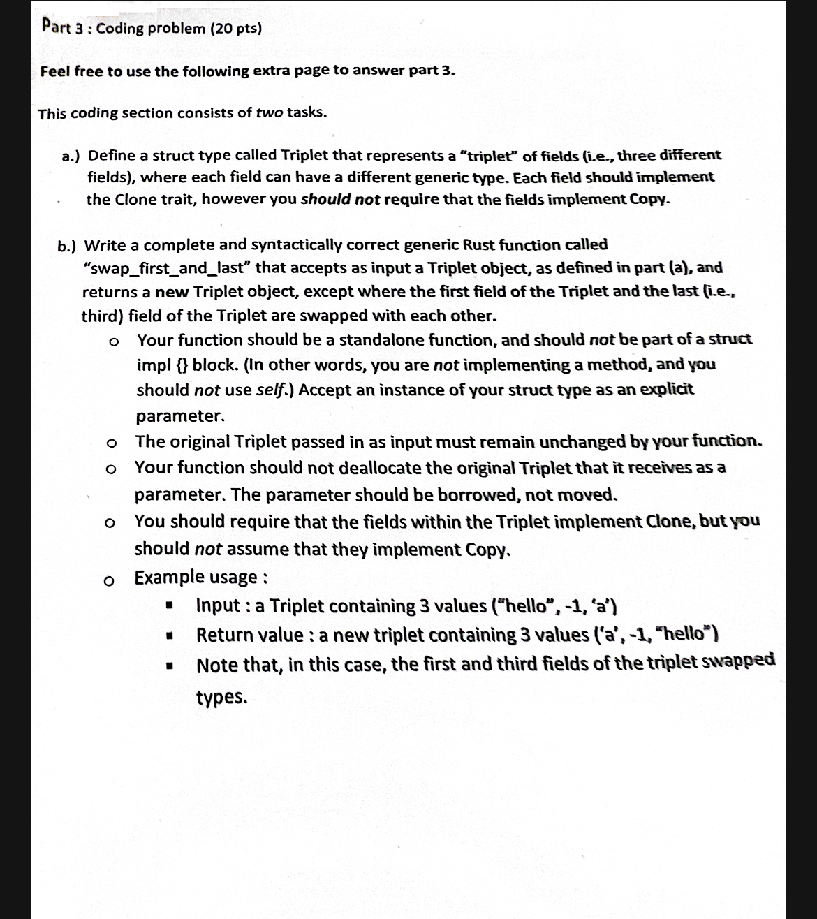 Part 3 : Coding problem ( 2 0 pts ) Feel free to