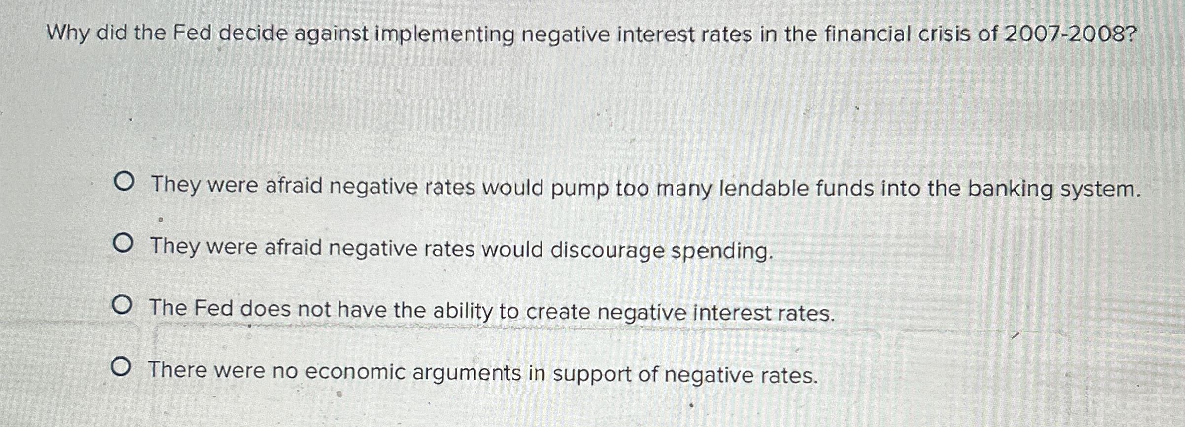 Why did the Fed decide against implementing