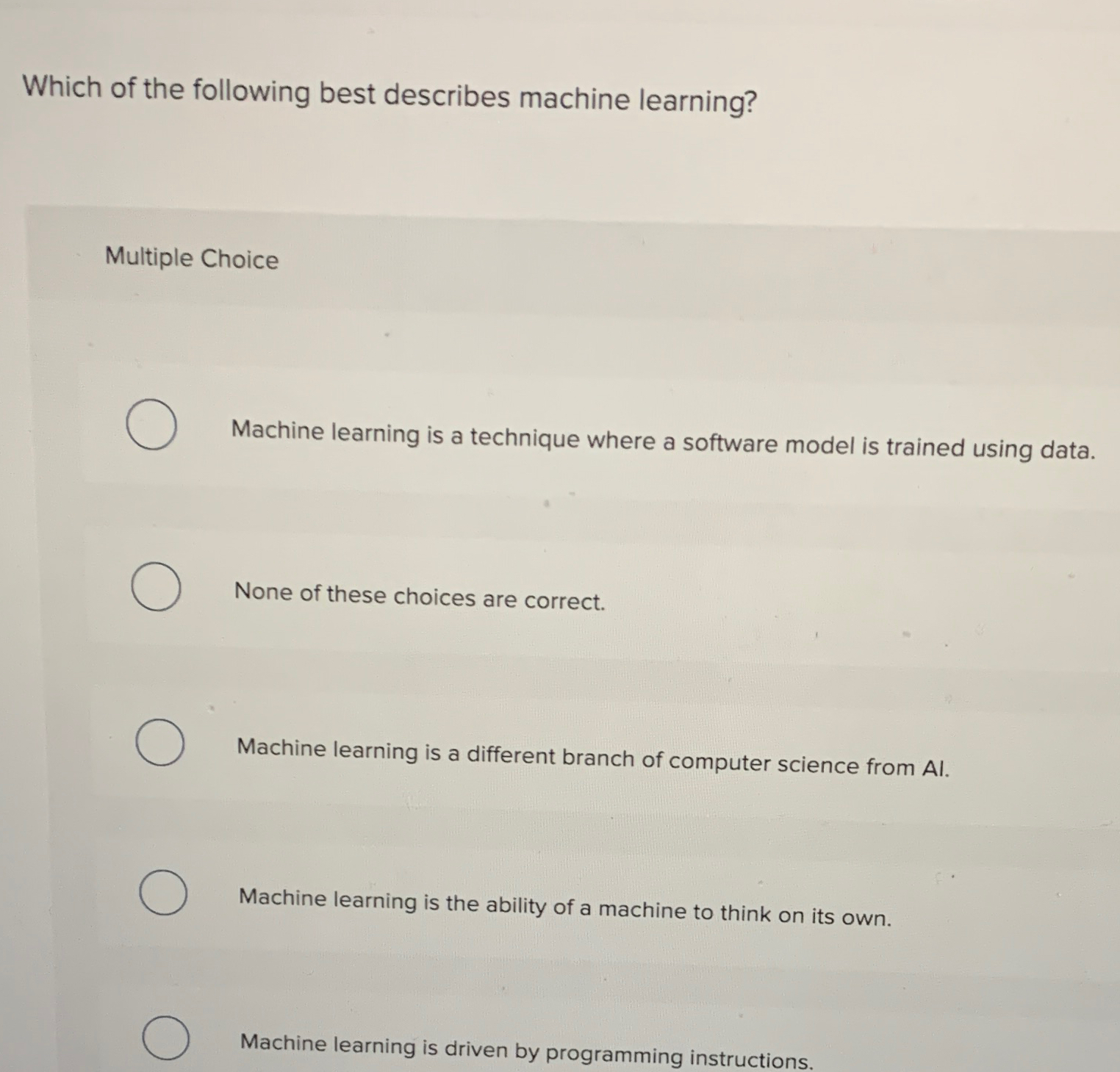 Which of the following best describes machine