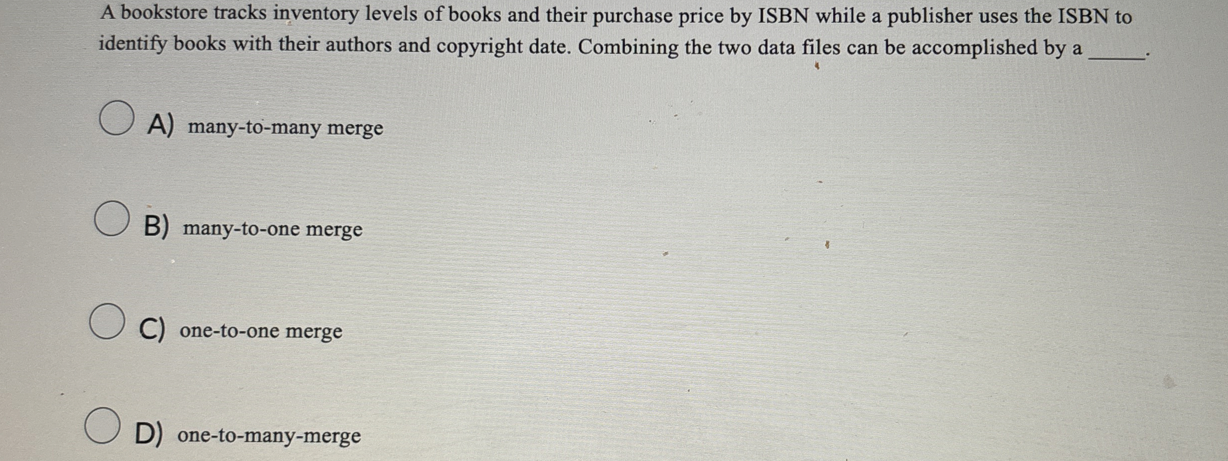 A bookstore tracks inventory levels of books and