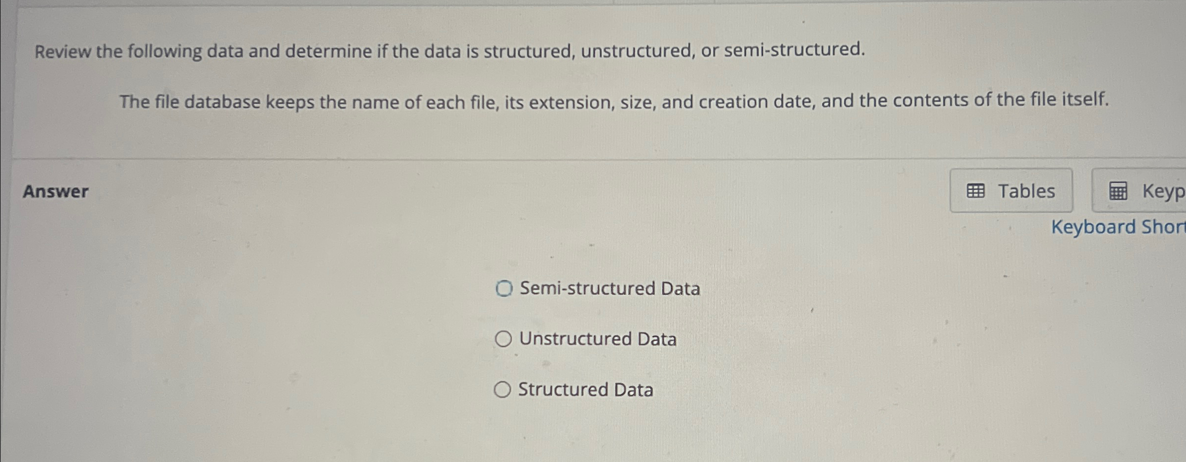Review the following data and determine if the