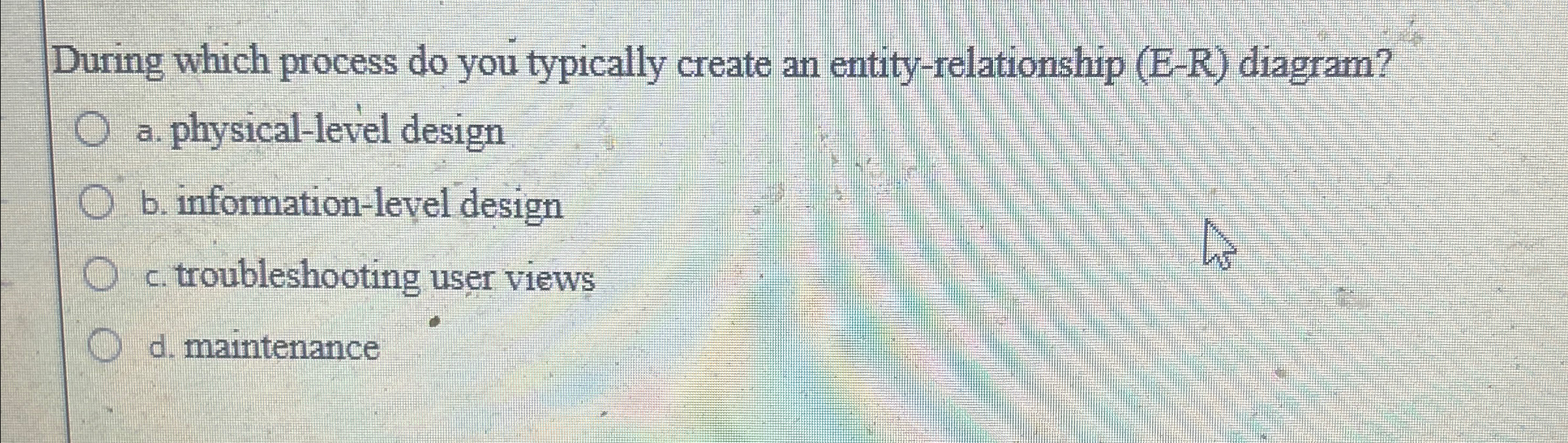 During which process do you typically create an