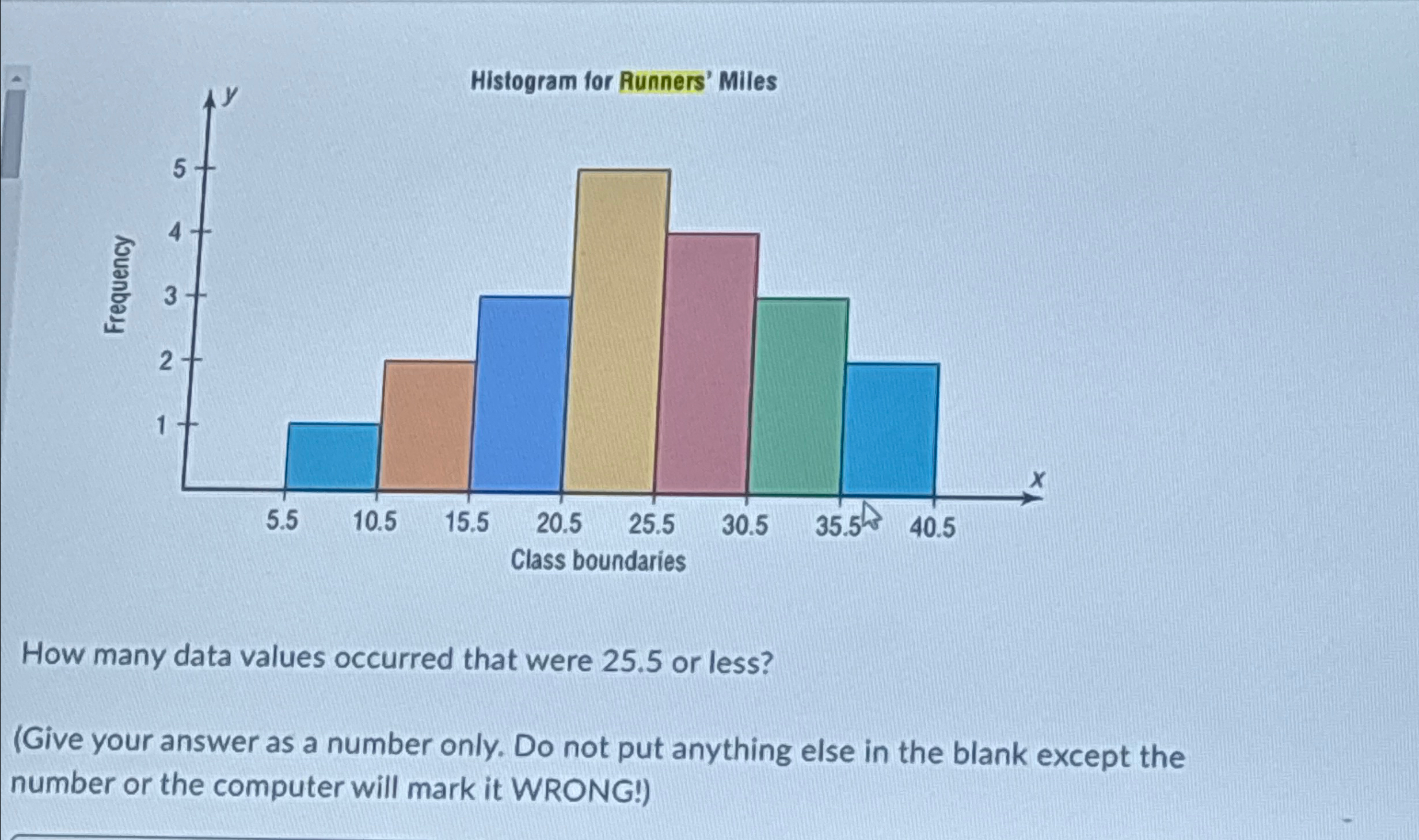 How many data values occurred that were 2 5 . 5