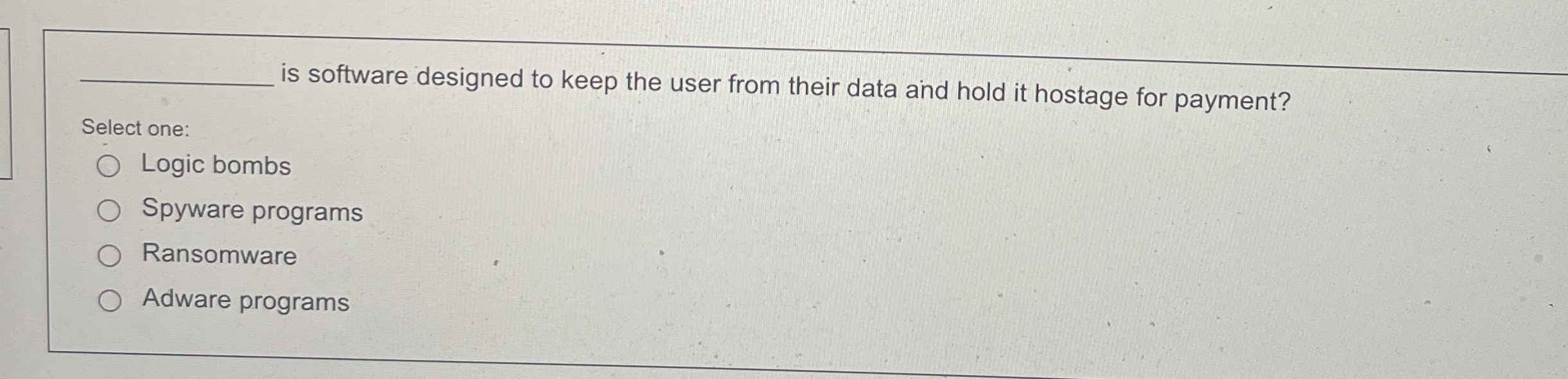 q , is software designed to keep the user from