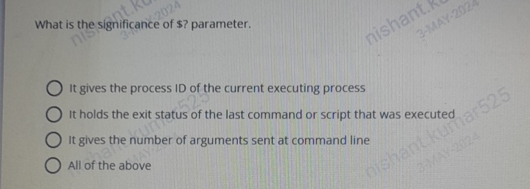 What is the significance of $ ? parameter. It