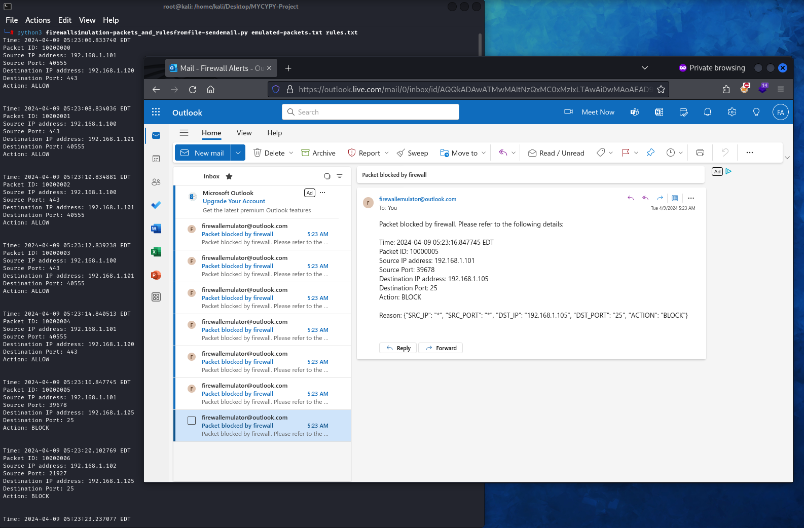 Firewall Simulation Description: Simulate a basic