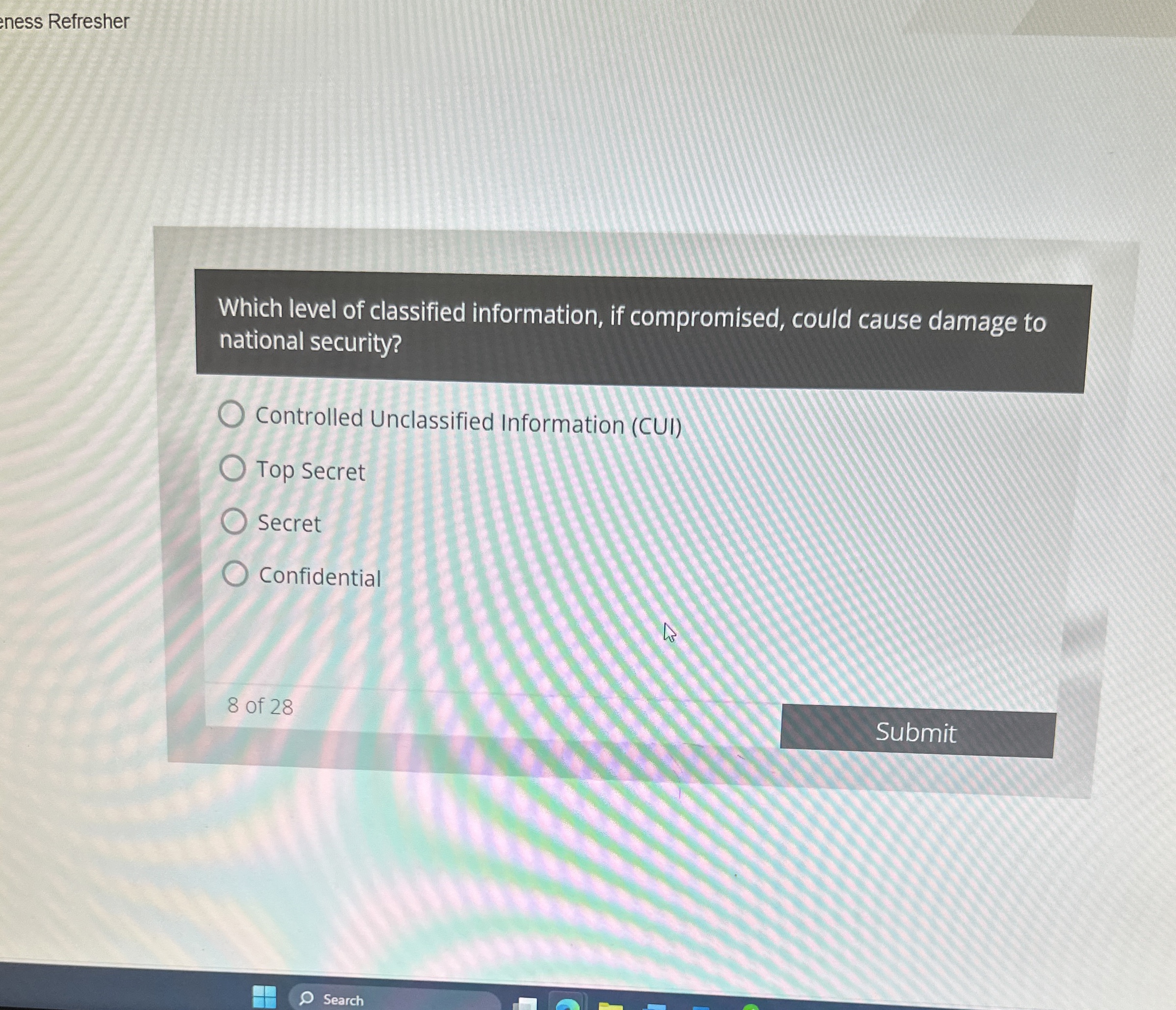 ness Refresher Which level of classified