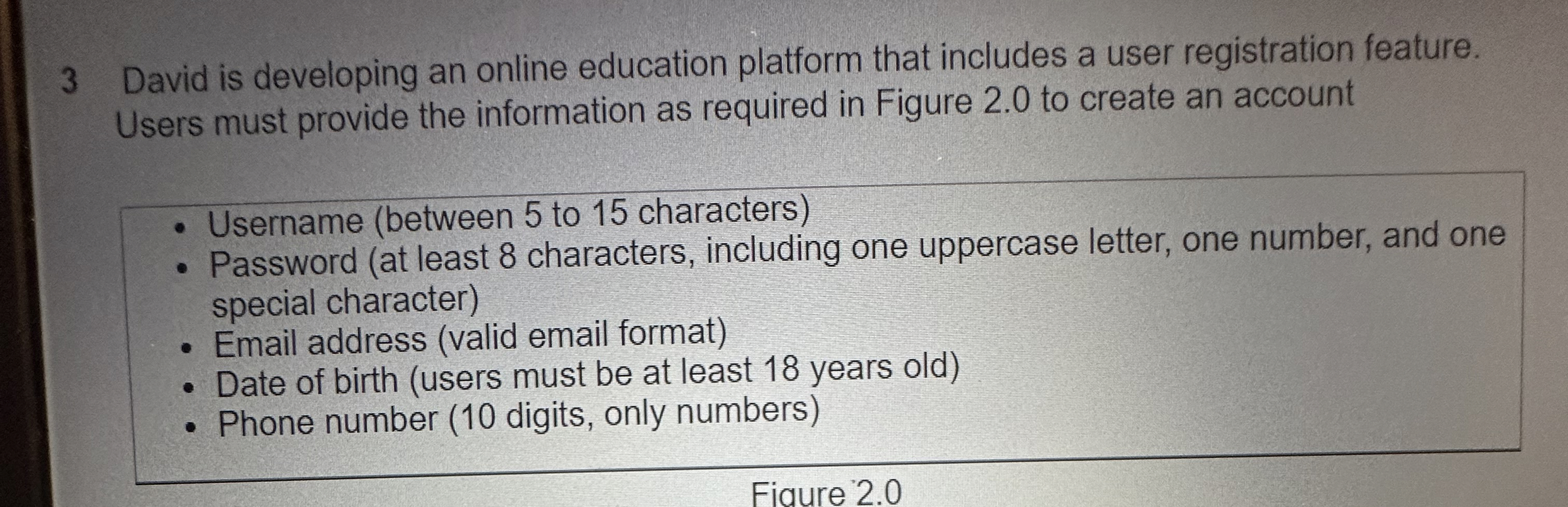 3 David is developing an online education