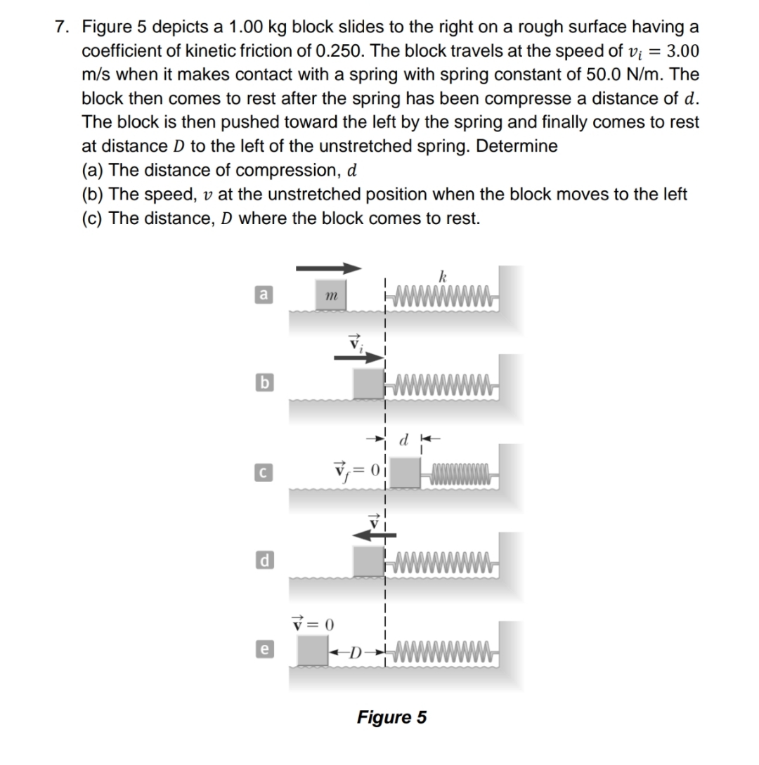 Figure 5 depicts a 1 . 0 0 kg block slides to the