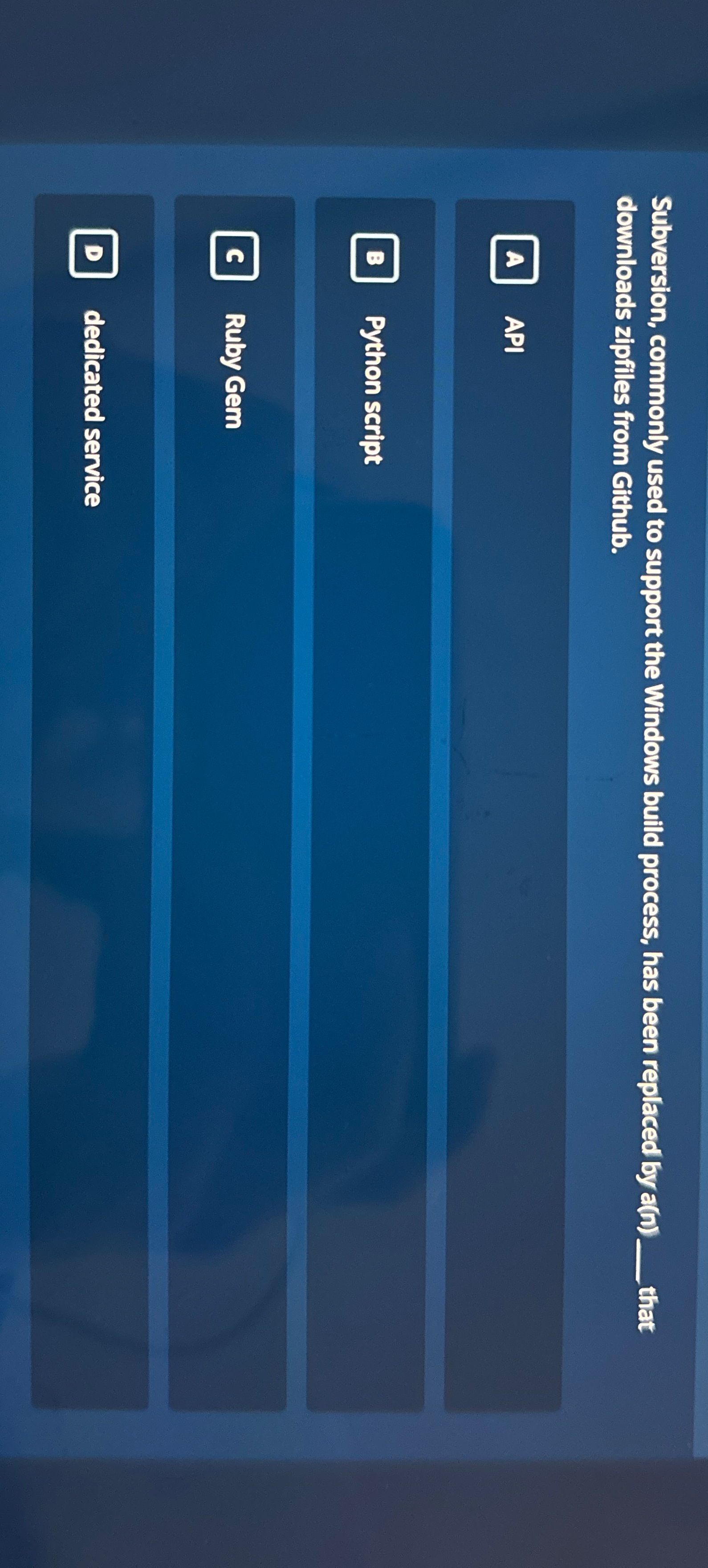 Subversion, commonly used to support the Windows