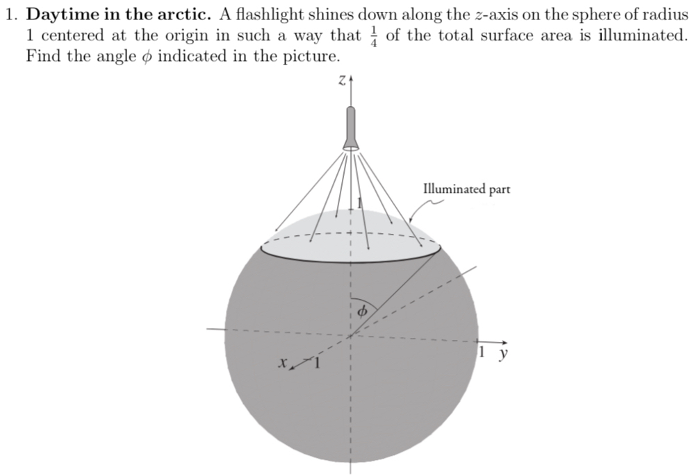 Daytime in the arctic. A flashlight shines down