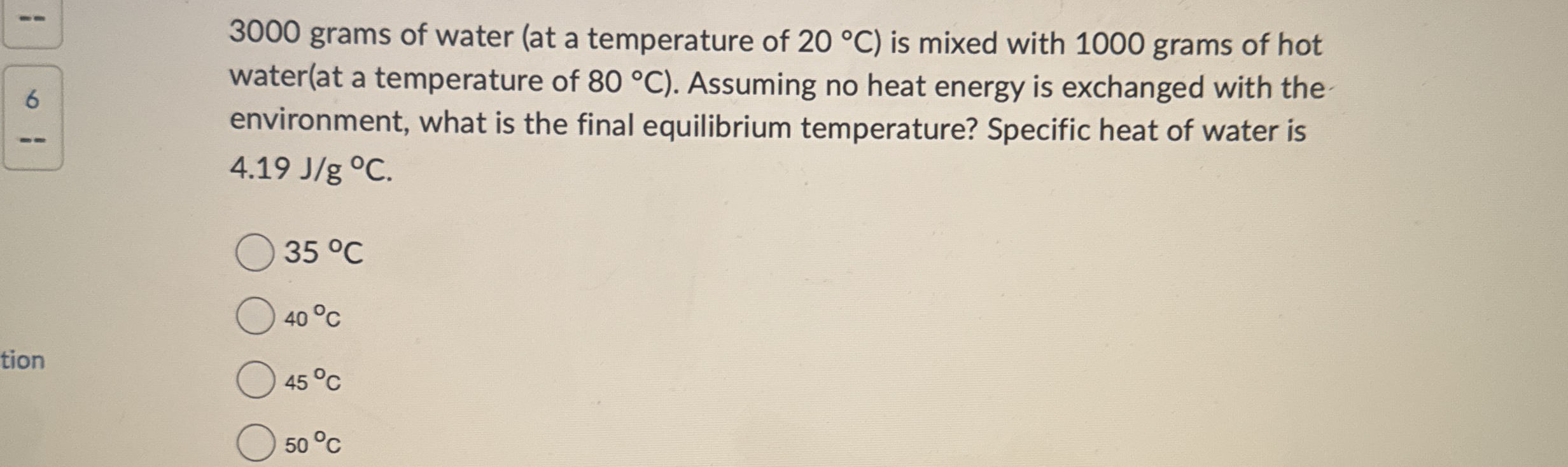 3 0 0 0 grams of water ( at a temperature of 2 0