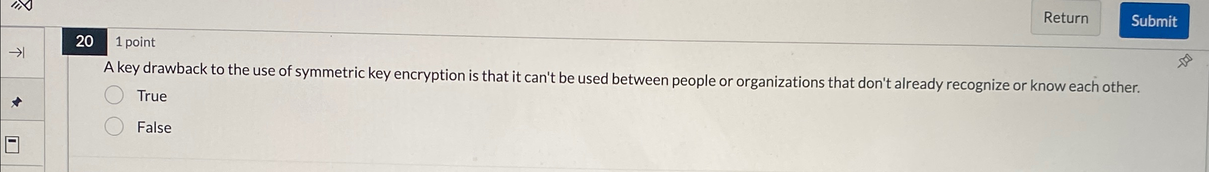 2 0 1 point A key drawback to the use of