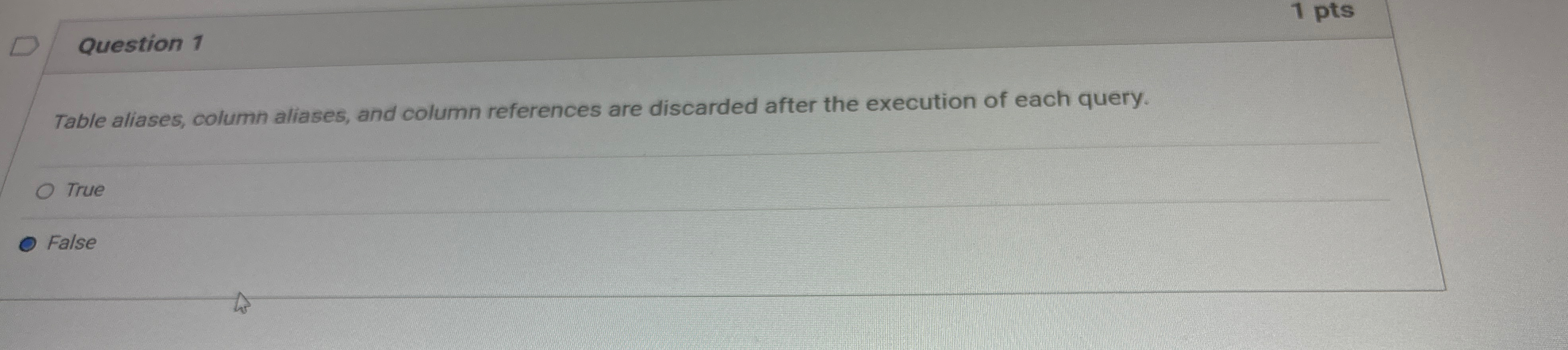 Question 1 Table aliases, column aliases, and