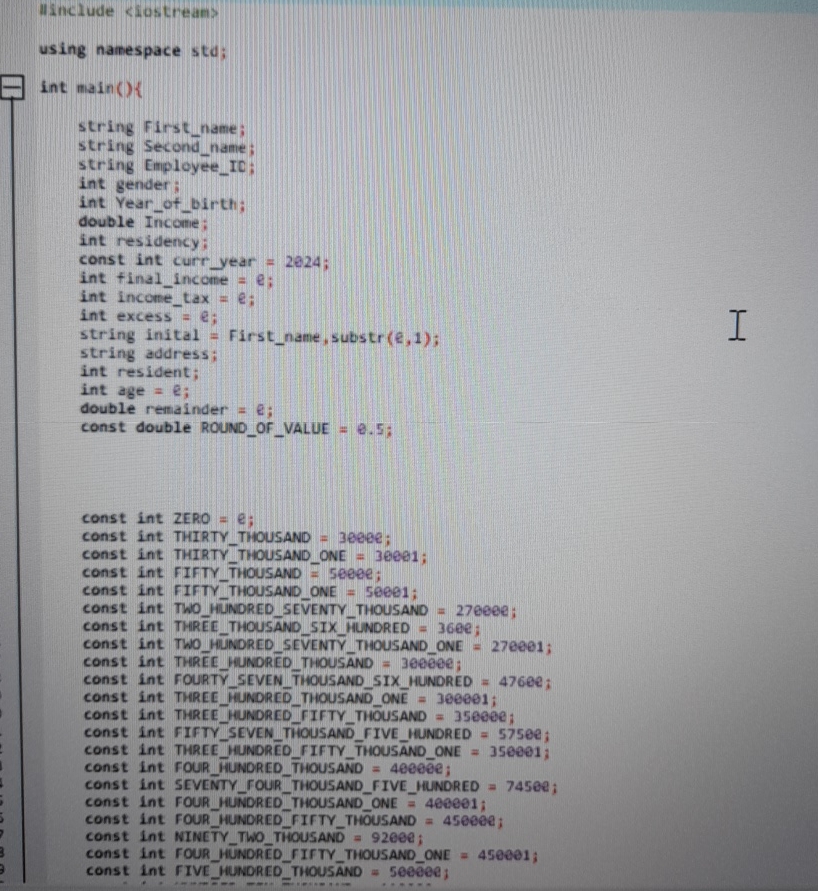 Winclude ciostream > using namespace std;H int