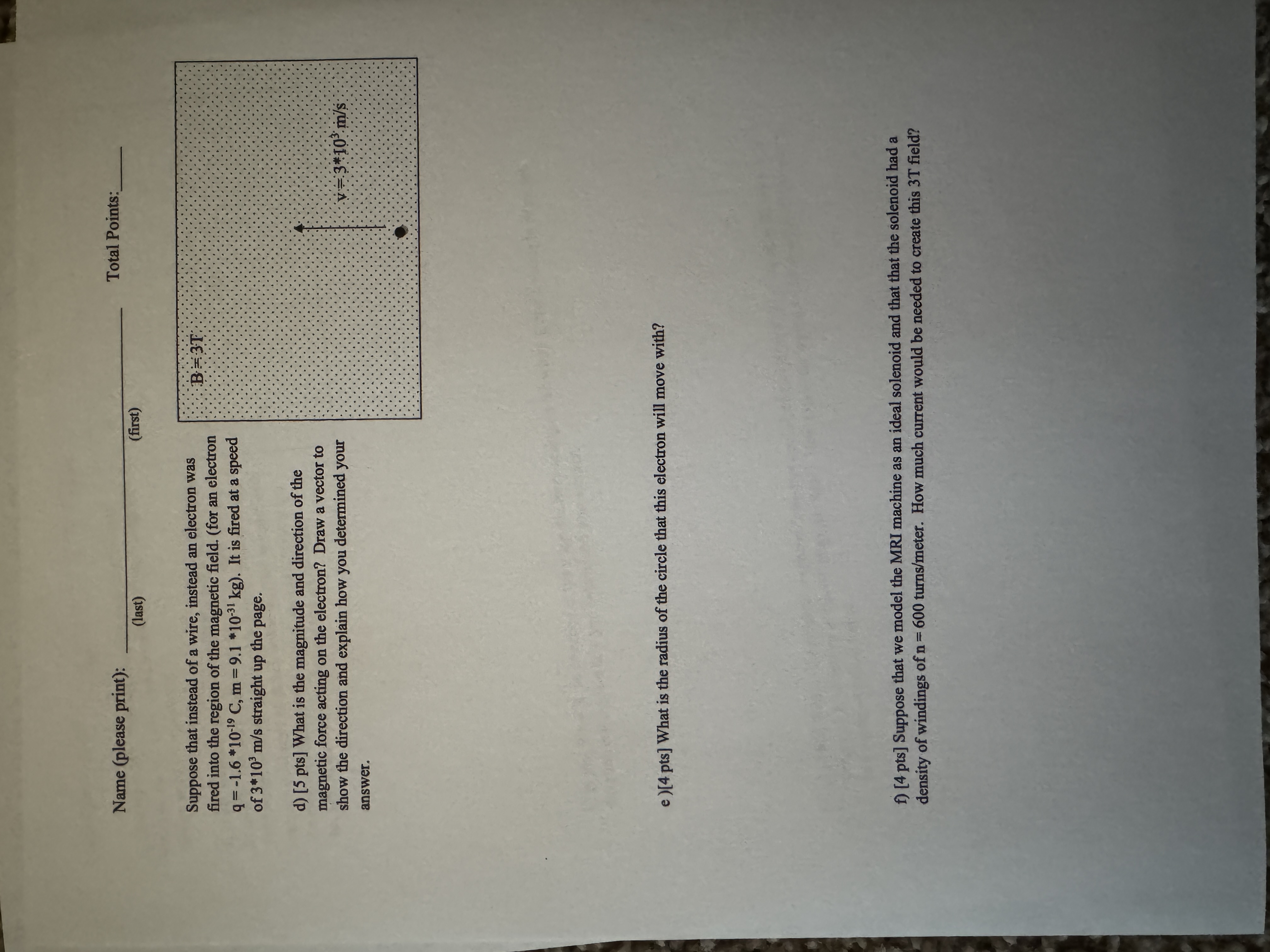 Name ( please print ) : q , Total Points ( last )