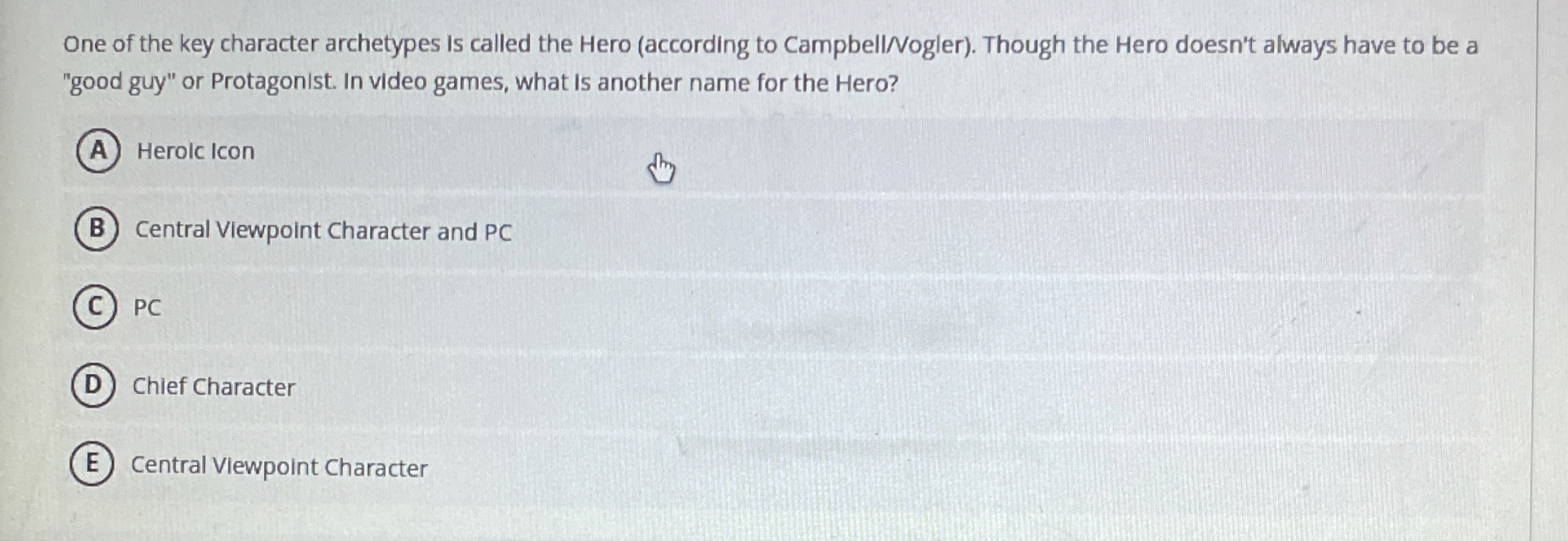 One of the key character archetypes Is called the