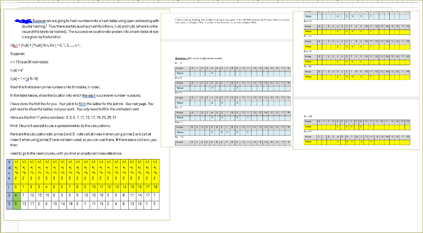 hashing in java please read and answer the