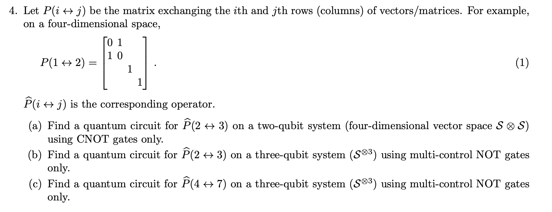 Let P ( i h a r r j ) be the matrix exchanging