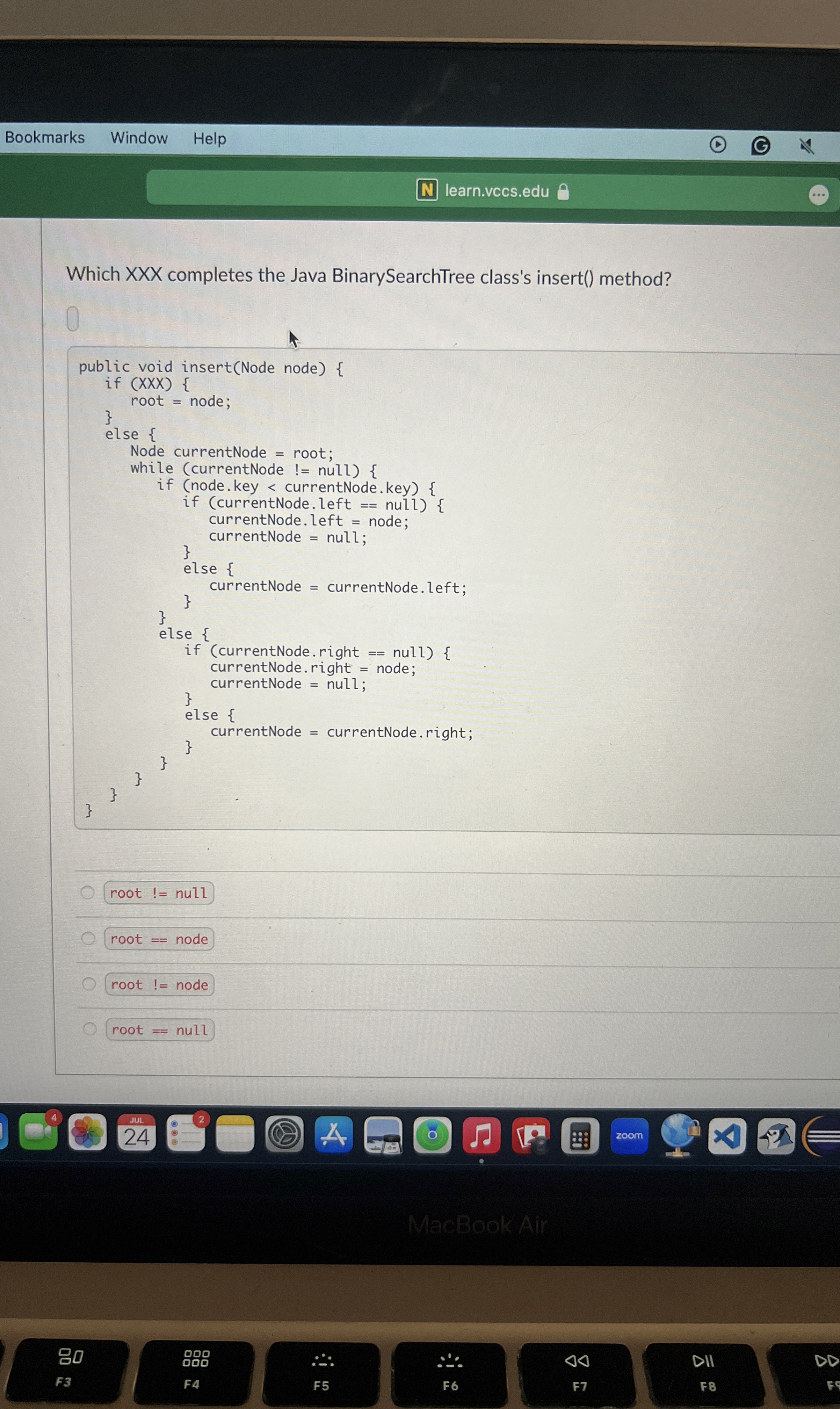 Bookmarks Window Help learn.vccs . edu Which XXX