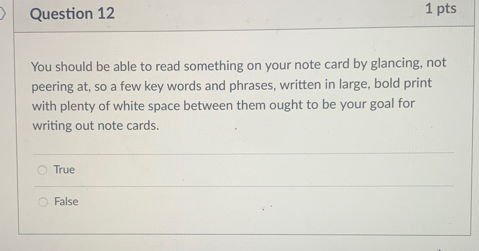 Question 1 2 1 pts You should be able to read