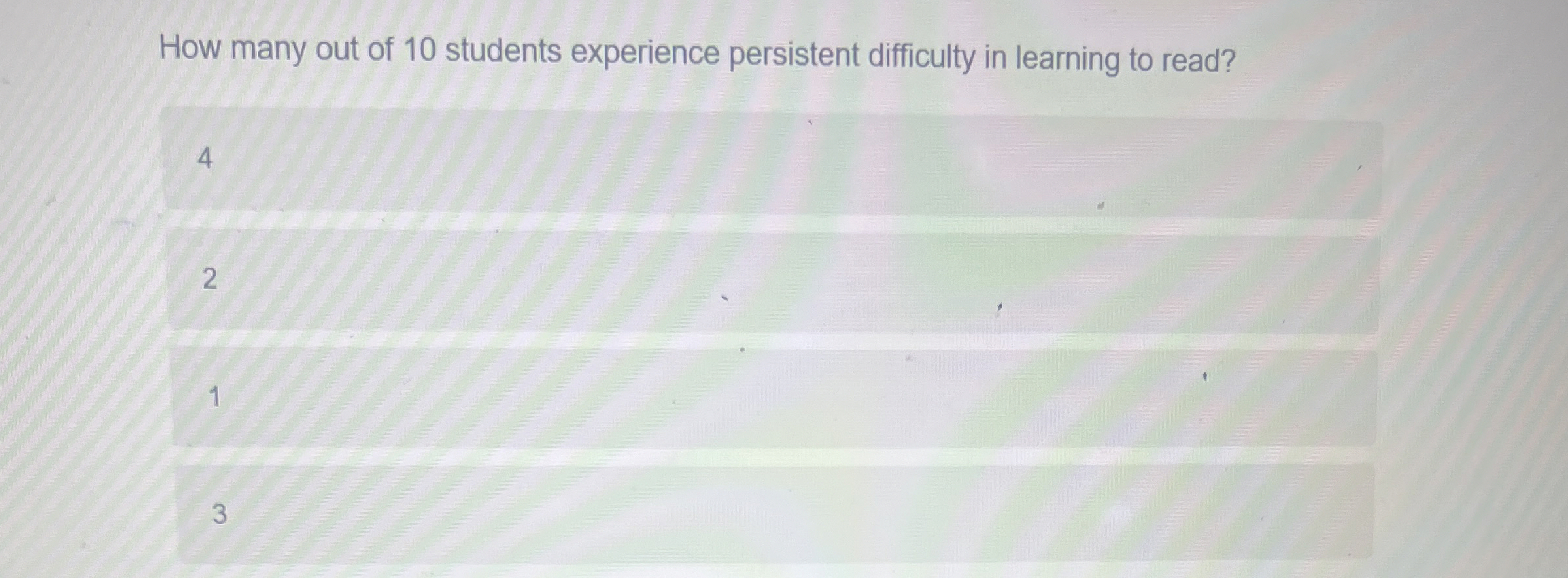 How many out of 1 0 students experience