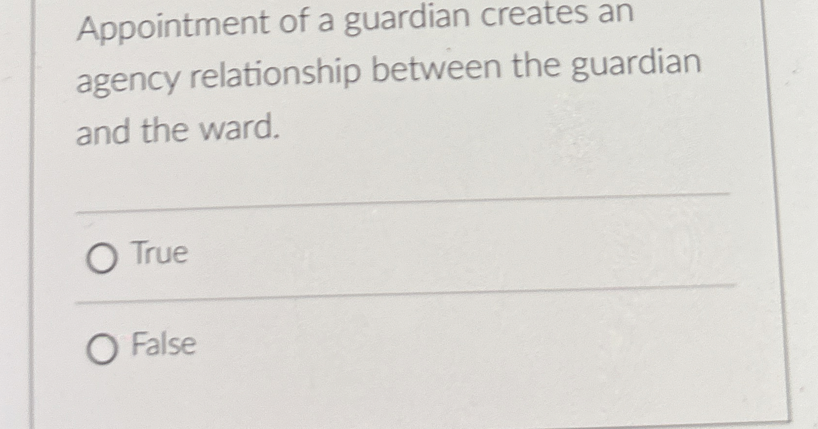 Appointment of a guardian creates an agency