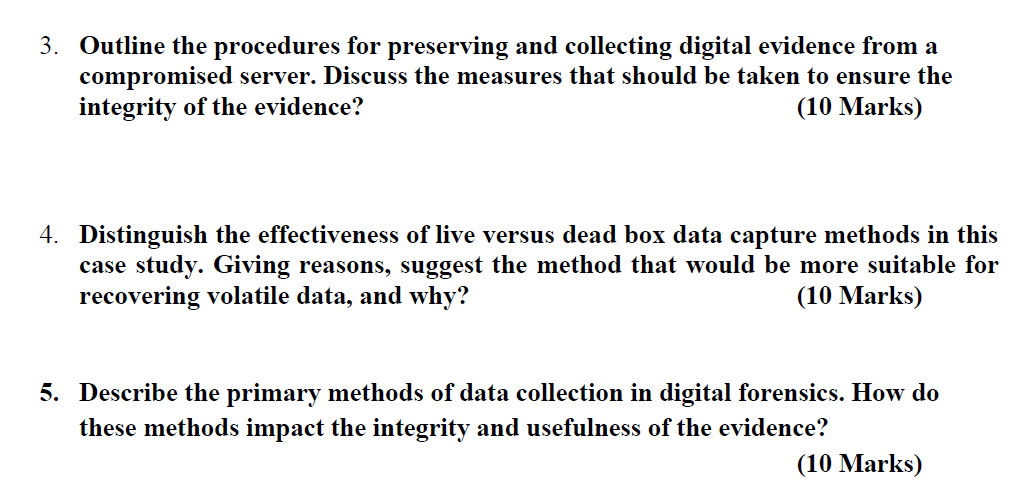 Outline the procedures for preserving and
